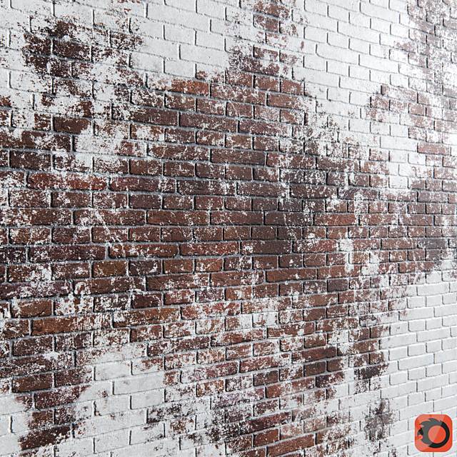 Dirty Red Brick 3d
