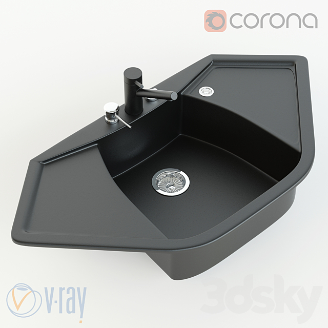 Corner sink Corax 3DSMax File - thumbnail 1