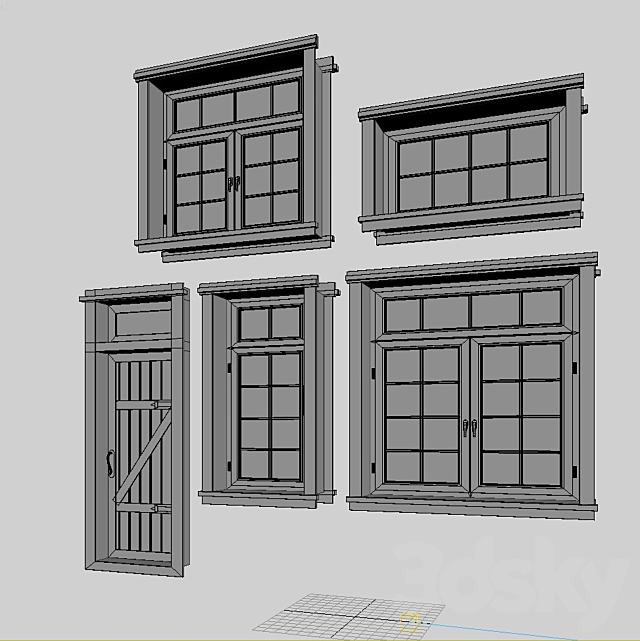 Windows and doors for houses 3DSMax File - thumbnail 3
