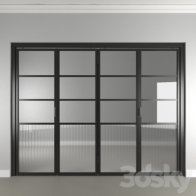 SLIM FRAME folding door MOD 02 3d