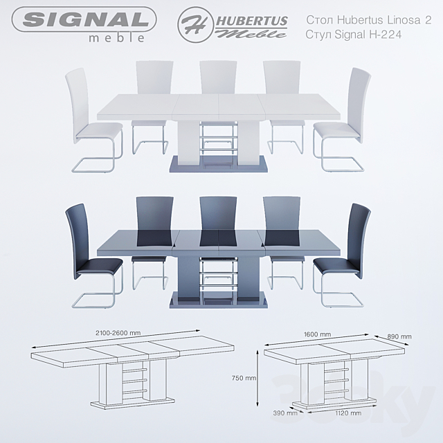 Table 2 Linosa Hubertus-meble Chair H-224 Signal 3DSMax File - thumbnail 2