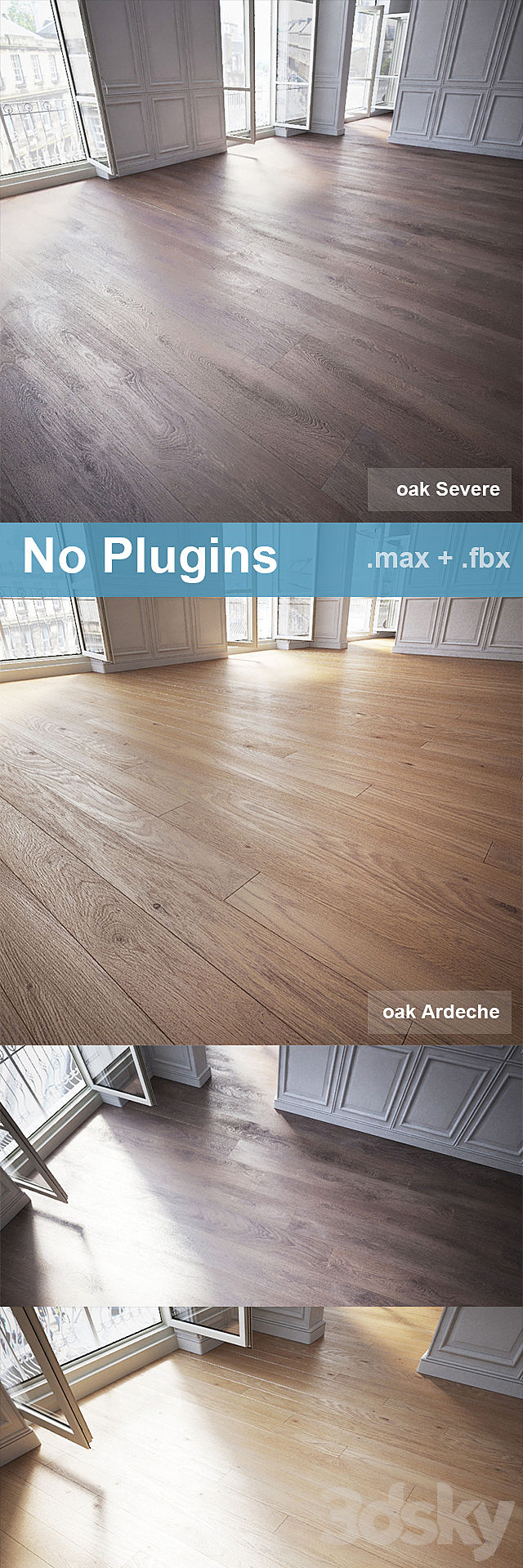 Parquet (2 species. without the use of plug-ins) 3DSMax File - thumbnail 1