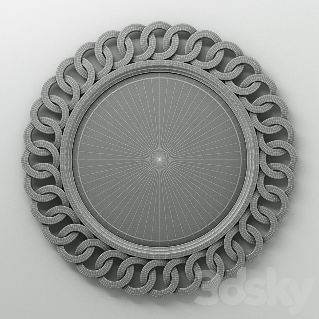 Round Mirror Frame 02 3d