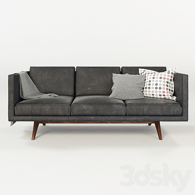 Brooklyn Leather Sofa 3DSMax File - thumbnail 1