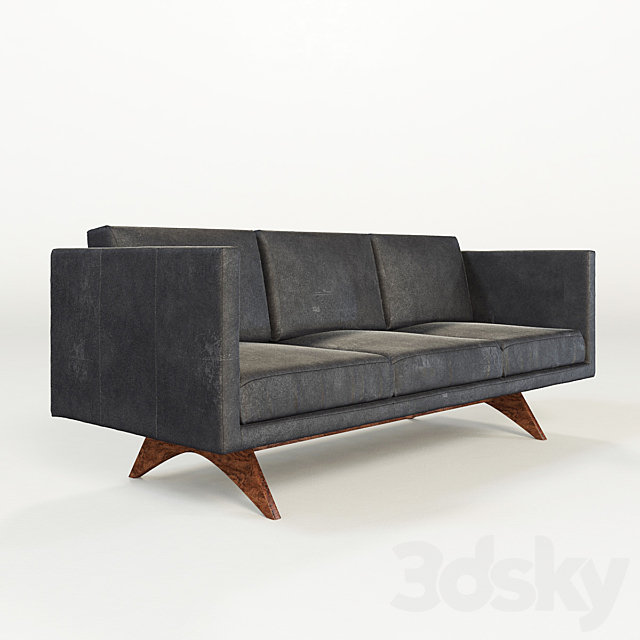 Brooklyn Leather Sofa 3DSMax File - thumbnail 2