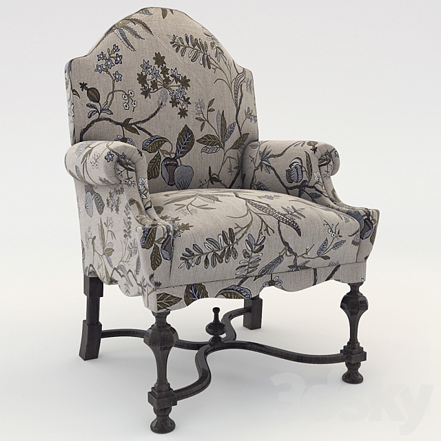 William & Mary Armchair 3DSMax File - thumbnail 1