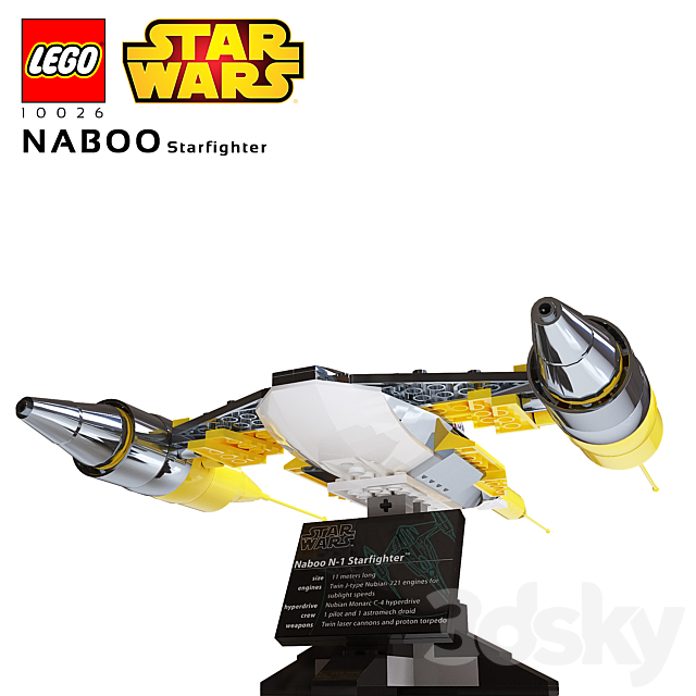LEGO SW Naboo Starfighter 3DSMax File - thumbnail 2