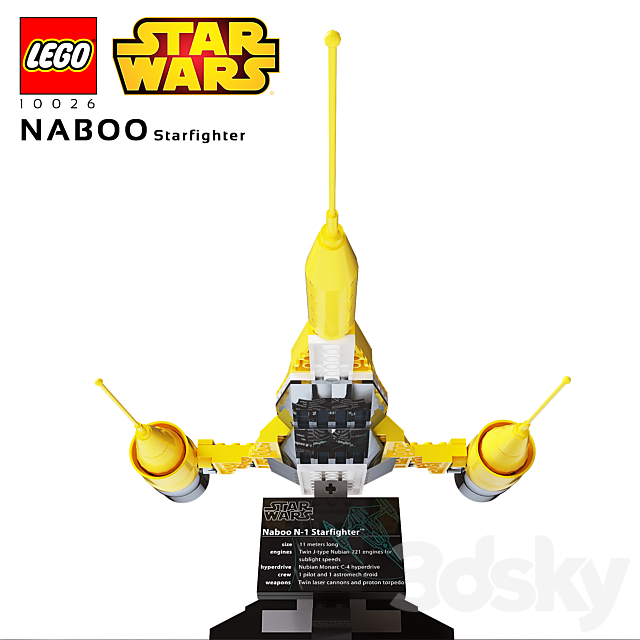 LEGO SW Naboo Starfighter 3DSMax File - thumbnail 3