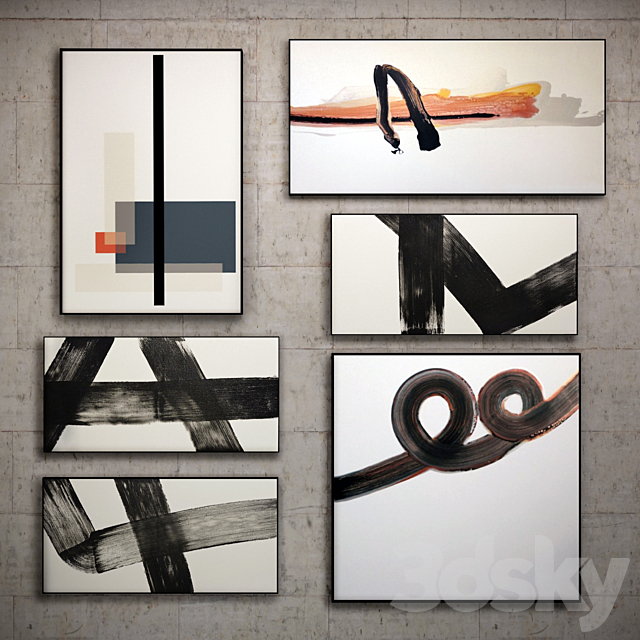 The picture in the frame: 11 Pieces (Collection 42) Abstract 3DSMax File - thumbnail 1
