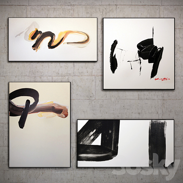 The picture in the frame: 11 Pieces (Collection 42) Abstract 3DSMax File - thumbnail 2