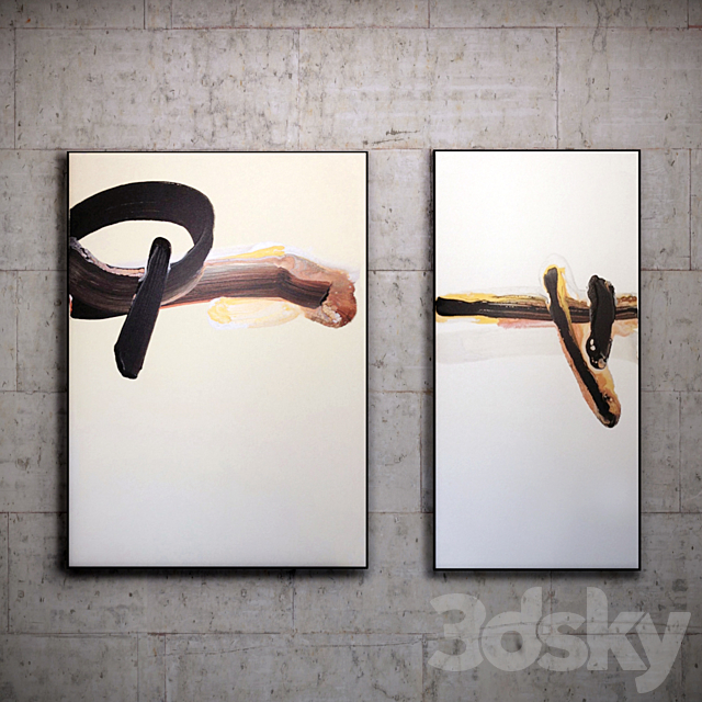 The picture in the frame: 11 Pieces (Collection 42) Abstract 3DSMax File - thumbnail 3
