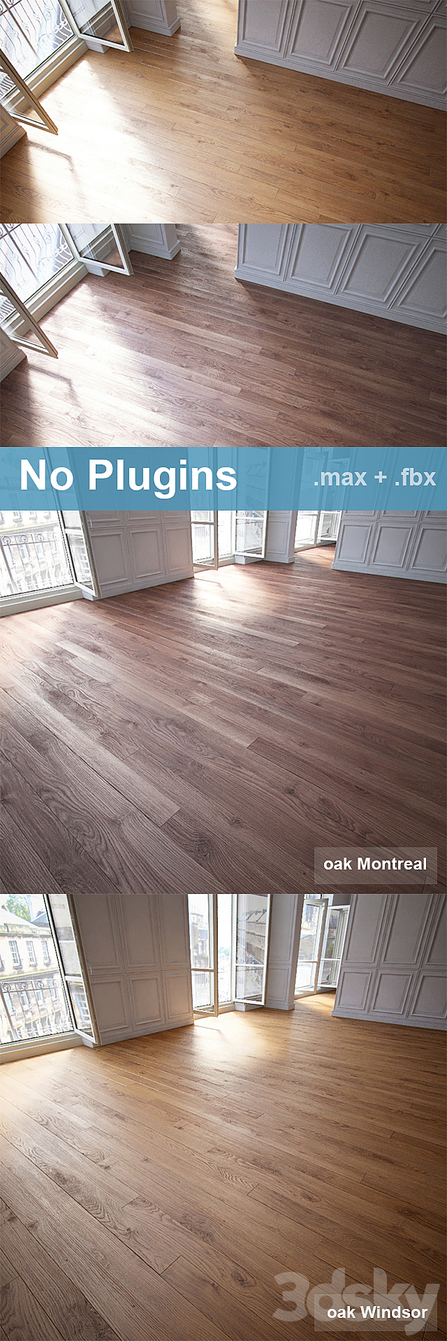 Modular flooring (2 species. without the use of plug-ins) 3DSMax File - thumbnail 1