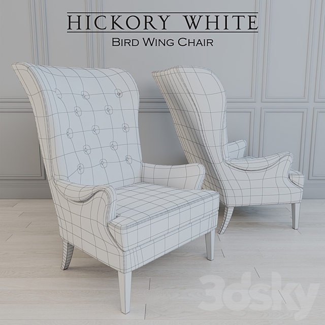 Hickory – Bird Wing Chair 3DSMax File - thumbnail 2