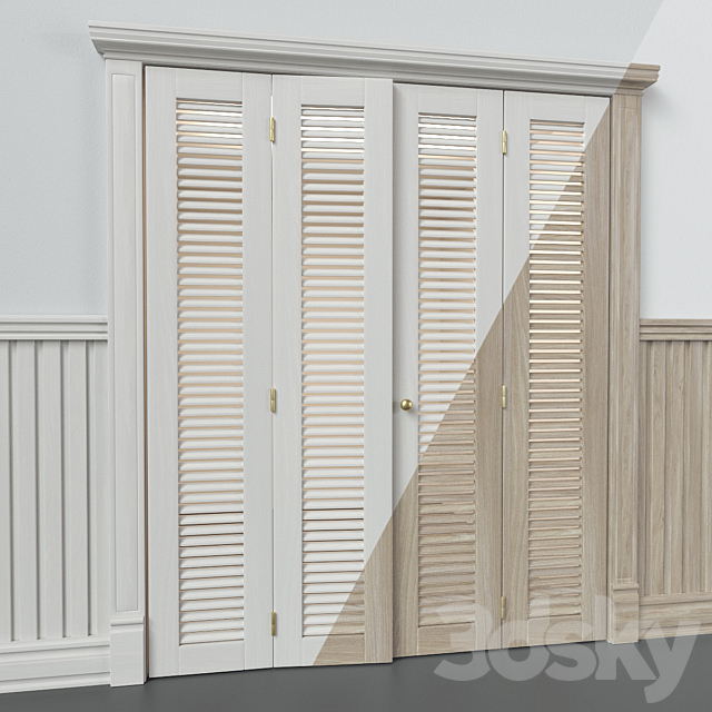 Dressing room with wall panel 3d