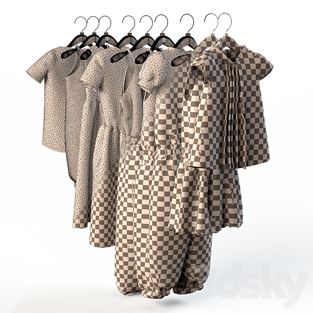 Children’s clothing on hangers 3DSMax File - thumbnail 3