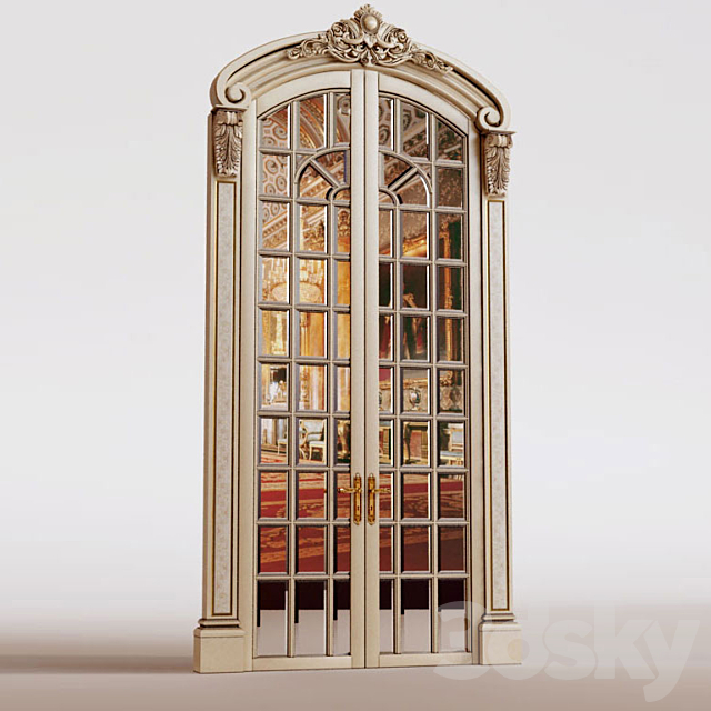 Classic swing doors with mirror 3DSMax File - thumbnail 1