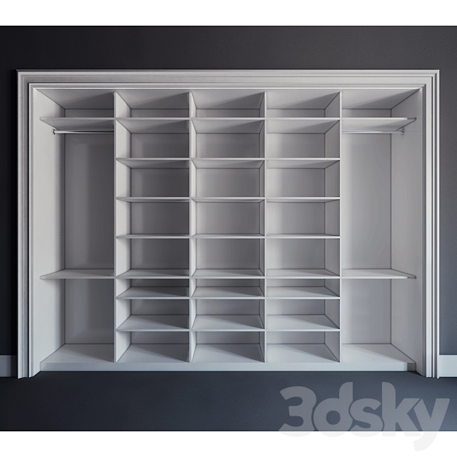 Built-in closet 01 \\ fitted wardrobe 01 3DSMax File - thumbnail 3