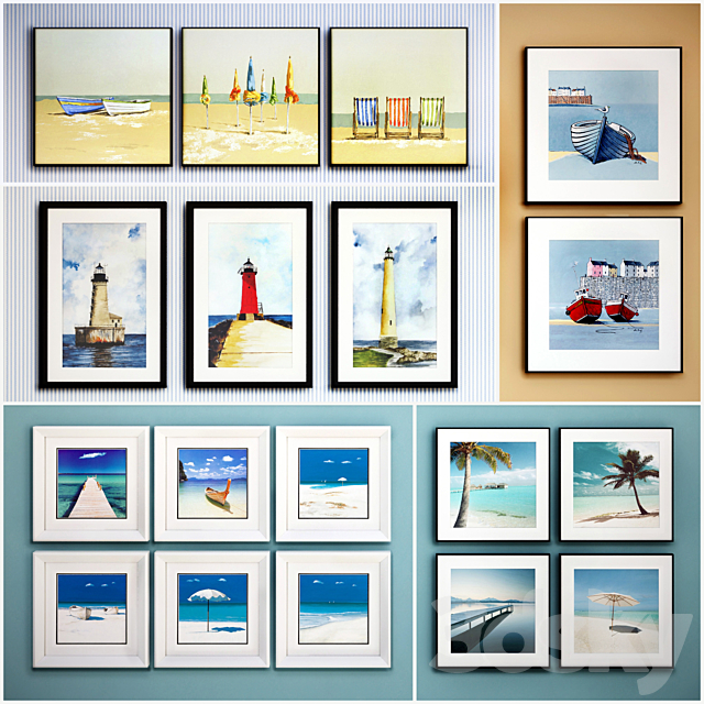 The picture in the frame: 20 piece (Collection 49) Sea theme 3DSMax File - thumbnail 1