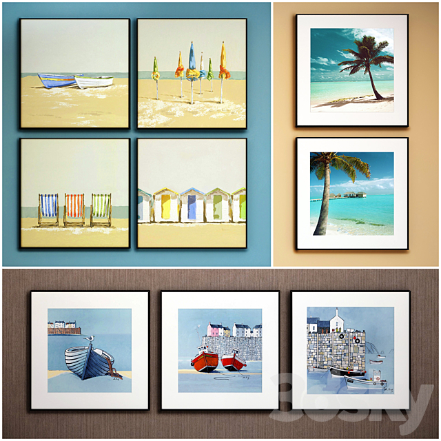 The picture in the frame: 20 piece (Collection 49) Sea theme 3DSMax File - thumbnail 2