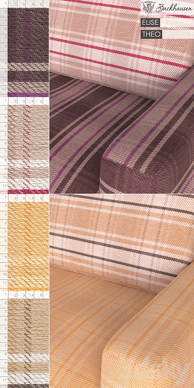 Backhausen Fabric ELISE. THEO 3d