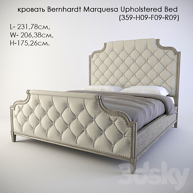 Bed Bernhardt Marquesa Upholstered Bed 3DSMax File - thumbnail 1