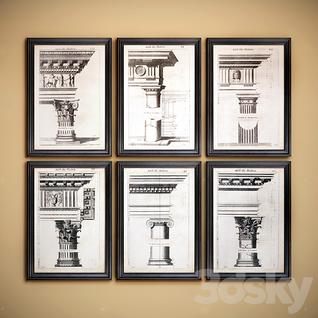 The picture in the frame: 21 Pieces (Collection 51) Architecture 3DSMax File - thumbnail 3