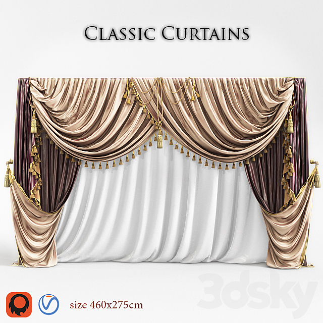 Curtain (curtain classik) 3DSMax File - thumbnail 1