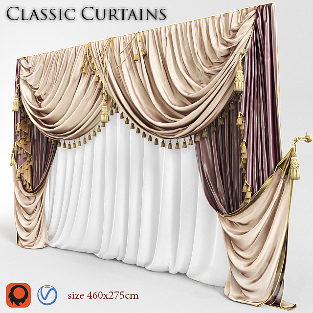 Curtain (curtain classik) 3DSMax File - thumbnail 2