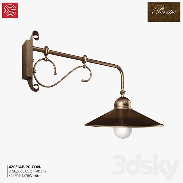 Bra Cremasco illuminazione Portico art.420 3d