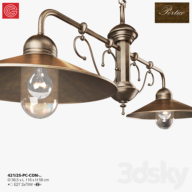 Chandelier Cremasco illuminazione. Portico art. 421 3d