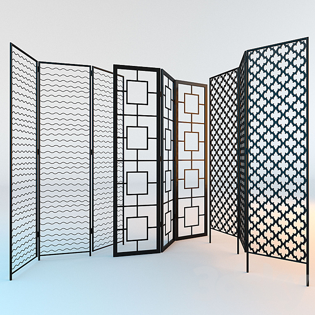 A set of decorative screens 3d