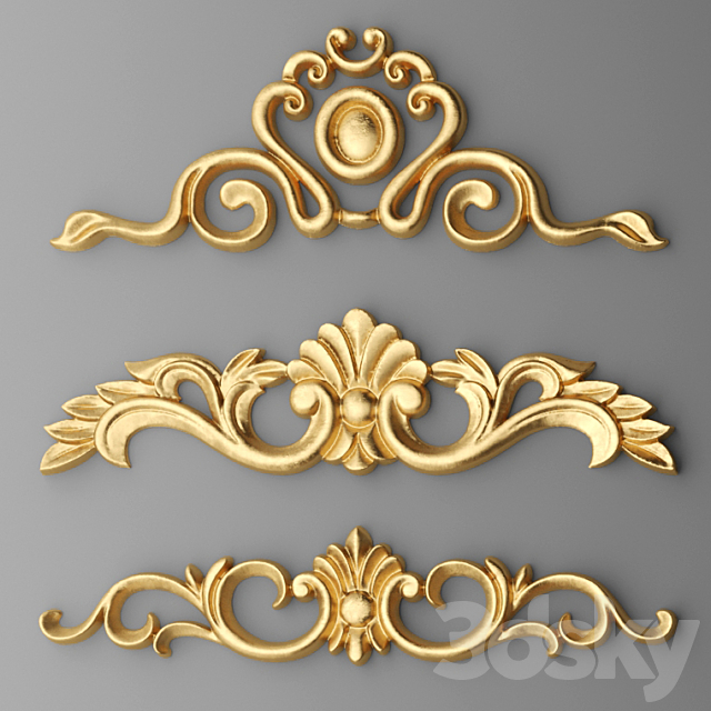 Stucco. Set. 3d