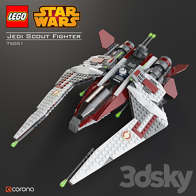 LEGO SW Jedi Scout Fighter 3DSMax File - thumbnail 1