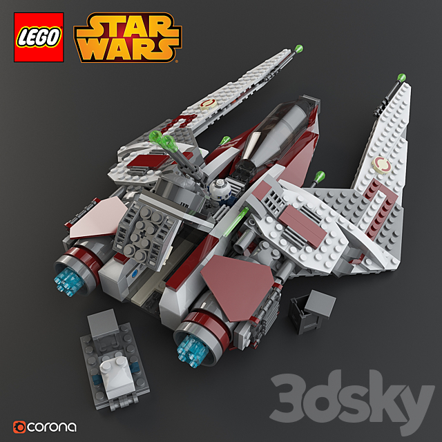 LEGO SW Jedi Scout Fighter 3DSMax File - thumbnail 2