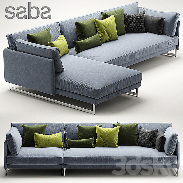 Sofa and chair Saba Italia LIVINGSTON Sofa 3DSMax File - thumbnail 1