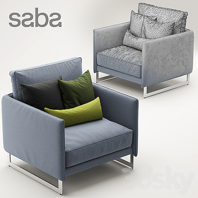Sofa and chair Saba Italia LIVINGSTON Sofa 3DSMax File - thumbnail 3