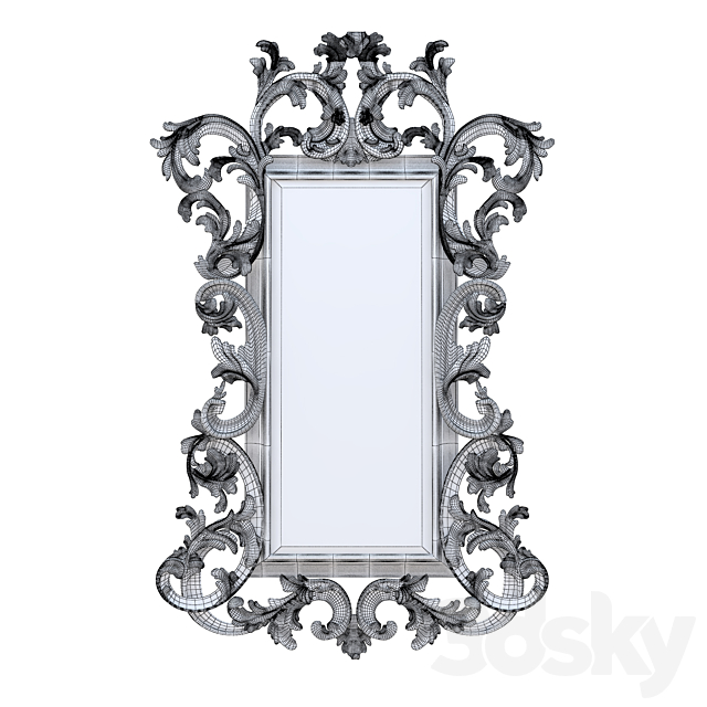 Mirror. Christopher Guy. FRENCH FLOURISH LEAN-TO 3d