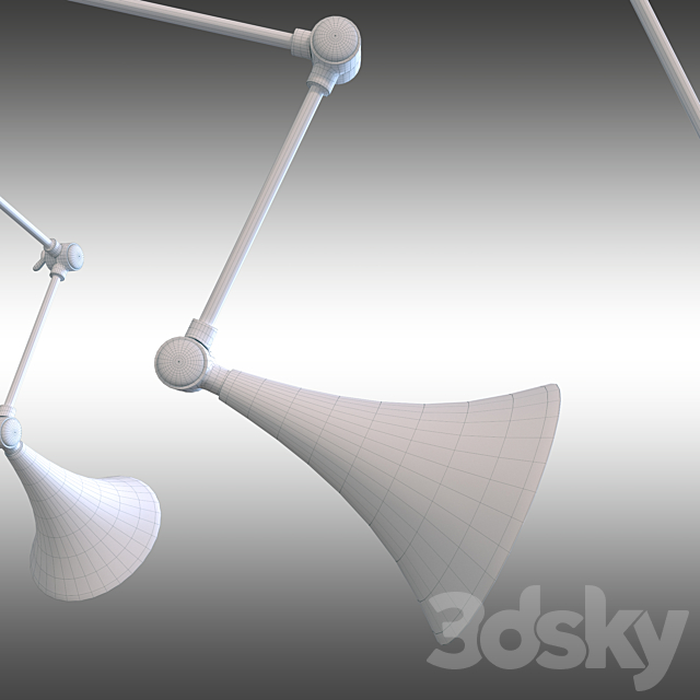 Pendant Lamp Trumpet Brass Spider 5-lite 3DSMax File - thumbnail 3