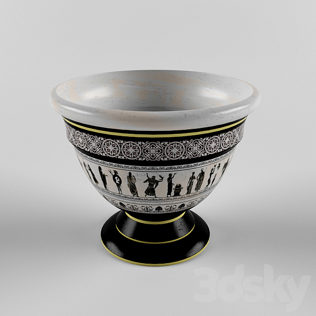 The vase in the Greek style 3d
