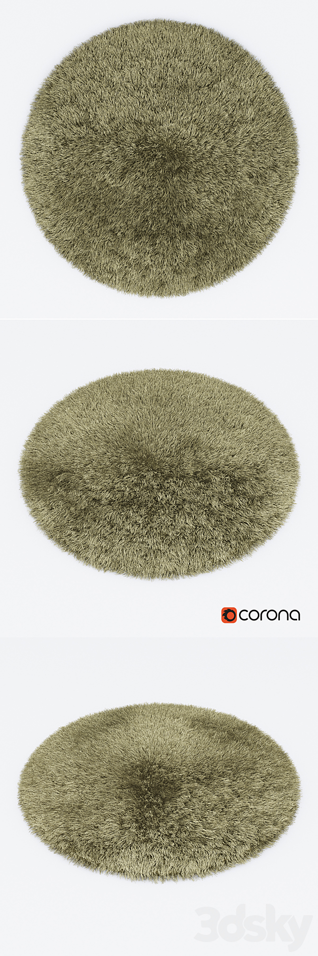 Carpet Snow H265-beige round 3d