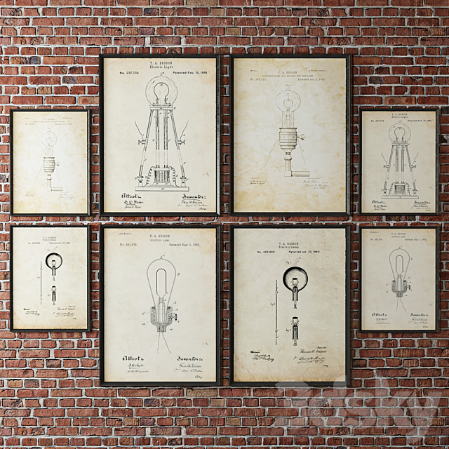 Prints of patents. RESTORATION HARWARE 3d