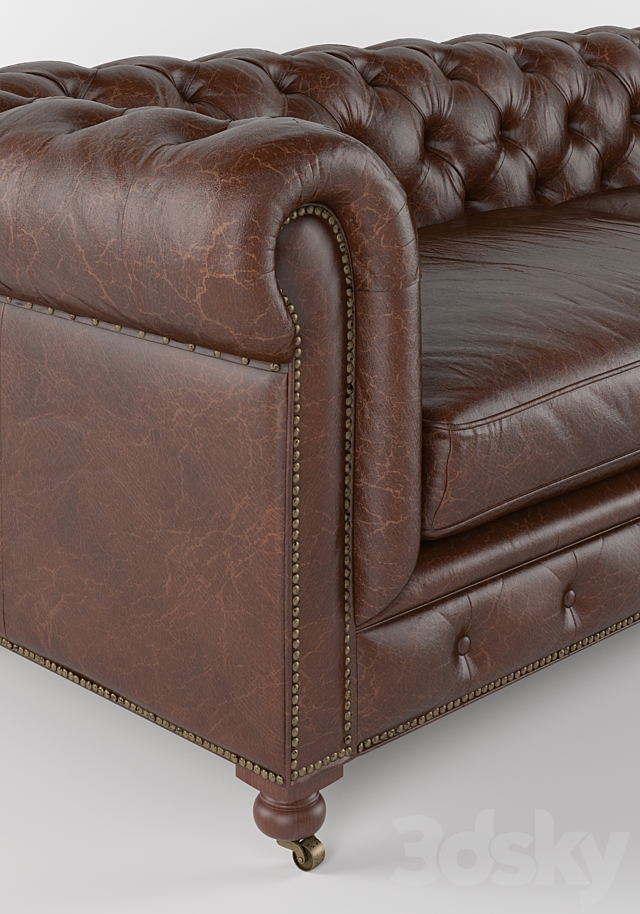 Kensington Leather Sofa Restoration Hardware 3DSMax File - thumbnail 3
