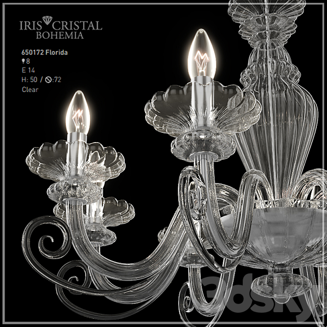 chandelier IRIS Cristal Florida 650 172 3DSMax File - thumbnail 2