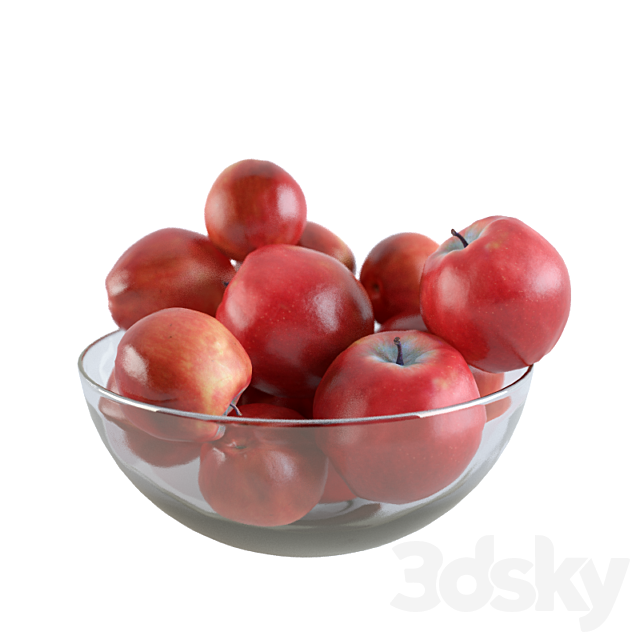 Apples in a bowl 3DSMax File - thumbnail 1
