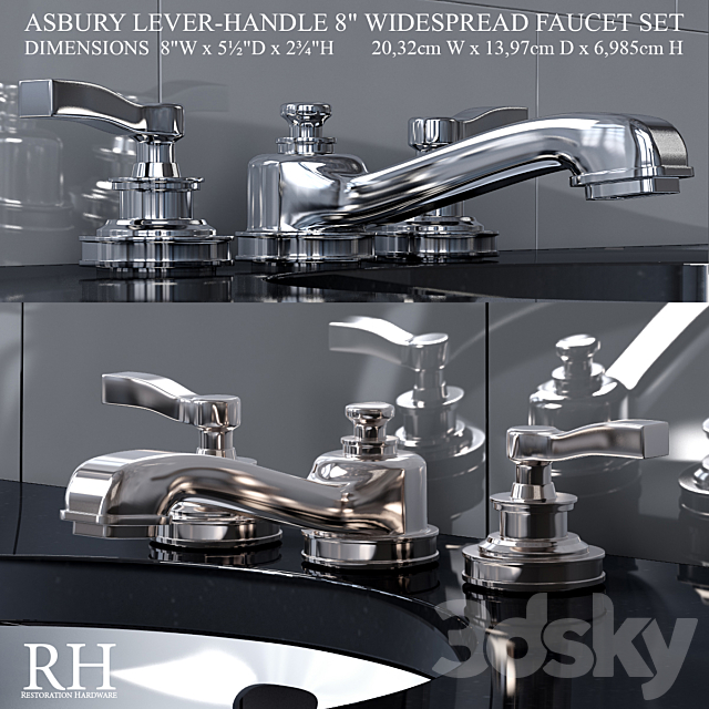 ASBURY LEVER-HANDLE 8in WIDESPREAD FAUCET SET Free Download
