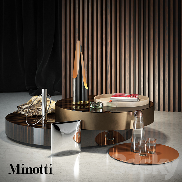 Decorative set Minotti 1 3d