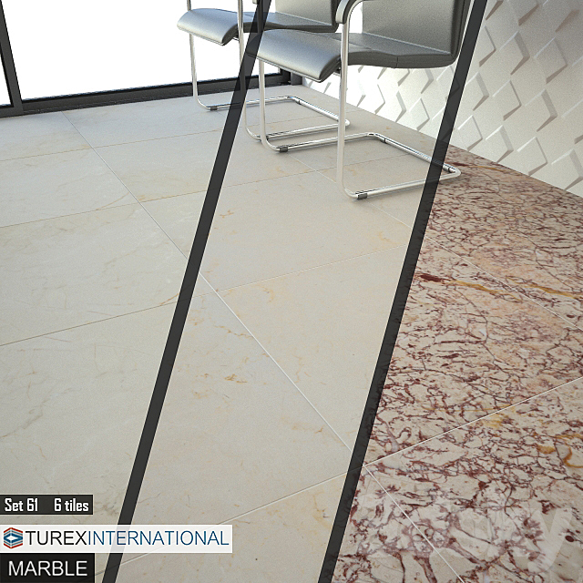 TUREX INTERNATIONAL Marble Tiles Set 61 3d