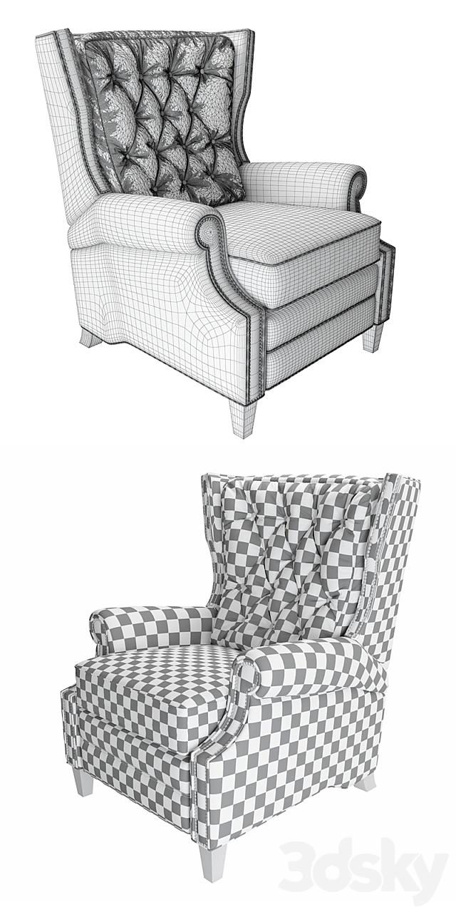 Armchair Hooker Furniture Balmoral Blair Recliner 3DSMax File - thumbnail 3