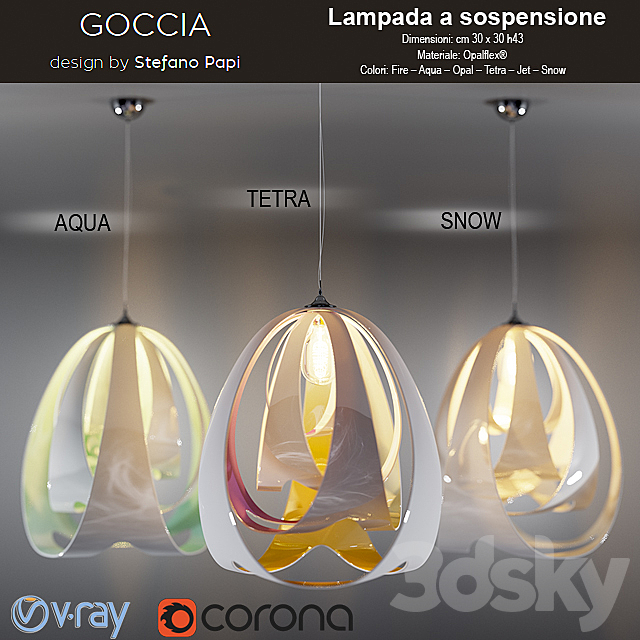 GOCCIA Lampada a sospensione 3DSMax File - thumbnail 2