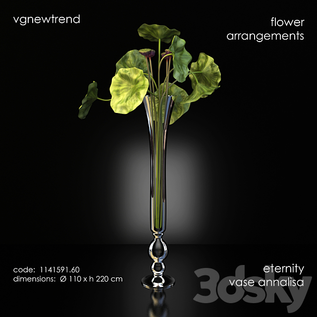 Vase with Lotus. vgnewtrend arrangement 3DSMax File - thumbnail 1